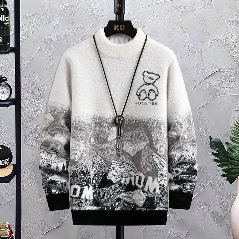 Patchwork Hip Hop Crew Neck Sweater