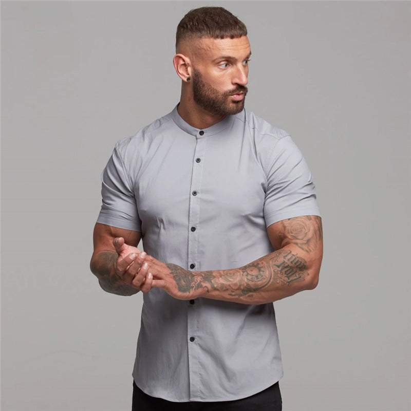 Men’s Summer Cotton Fitness Shirt