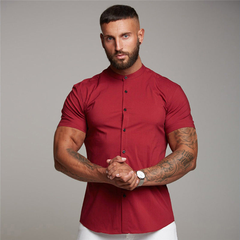 Men’s Summer Cotton Fitness Shirt
