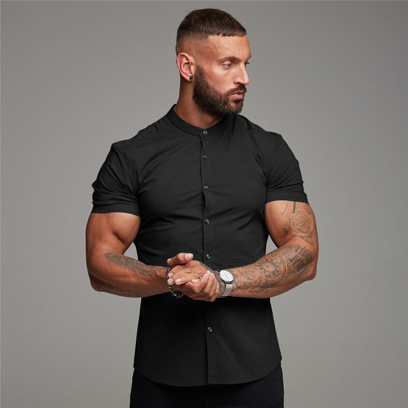 Men’s Summer Cotton Fitness Shirt