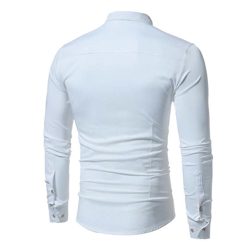 Royal Blue Slim Fit Wedding Tuxedo Shirt