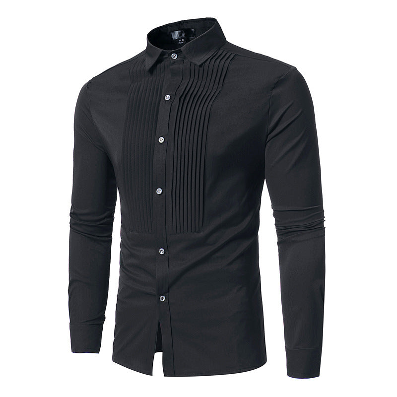 Royal Blue Slim Fit Wedding Tuxedo Shirt