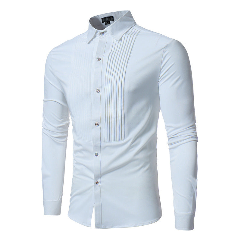 Royal Blue Slim Fit Wedding Tuxedo Shirt