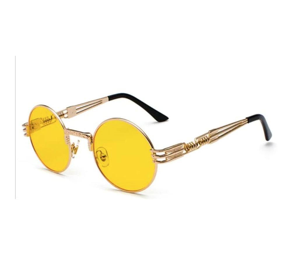 Gold Metal John Lennon Round Sunglasses