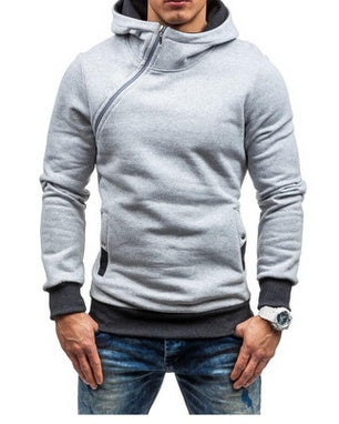 Men’s Oblique Zipper Hoodie