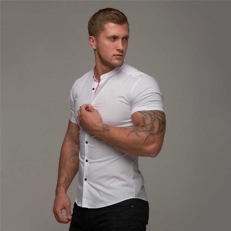 Men’s Summer Cotton Fitness Shirt