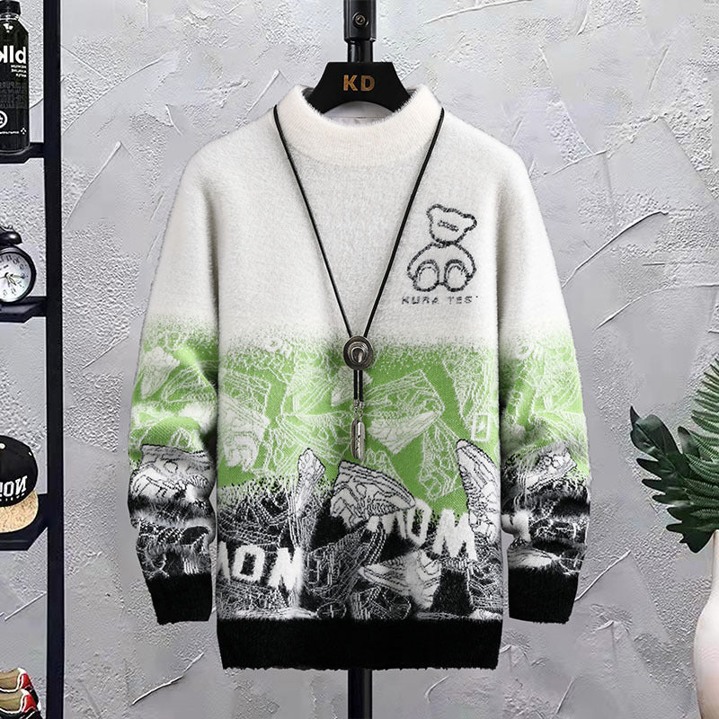 Patchwork Hip Hop Crew Neck Sweater
