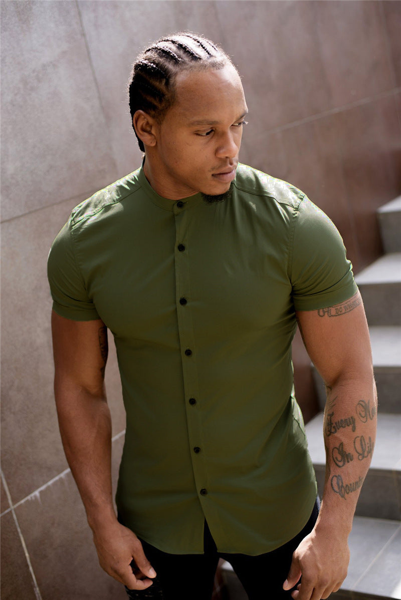 Men’s Summer Cotton Fitness Shirt