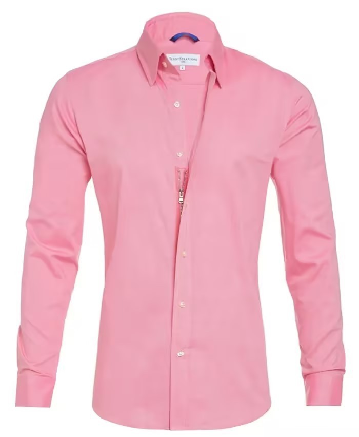 Long Sleeve Zipper Shirt with Button Design