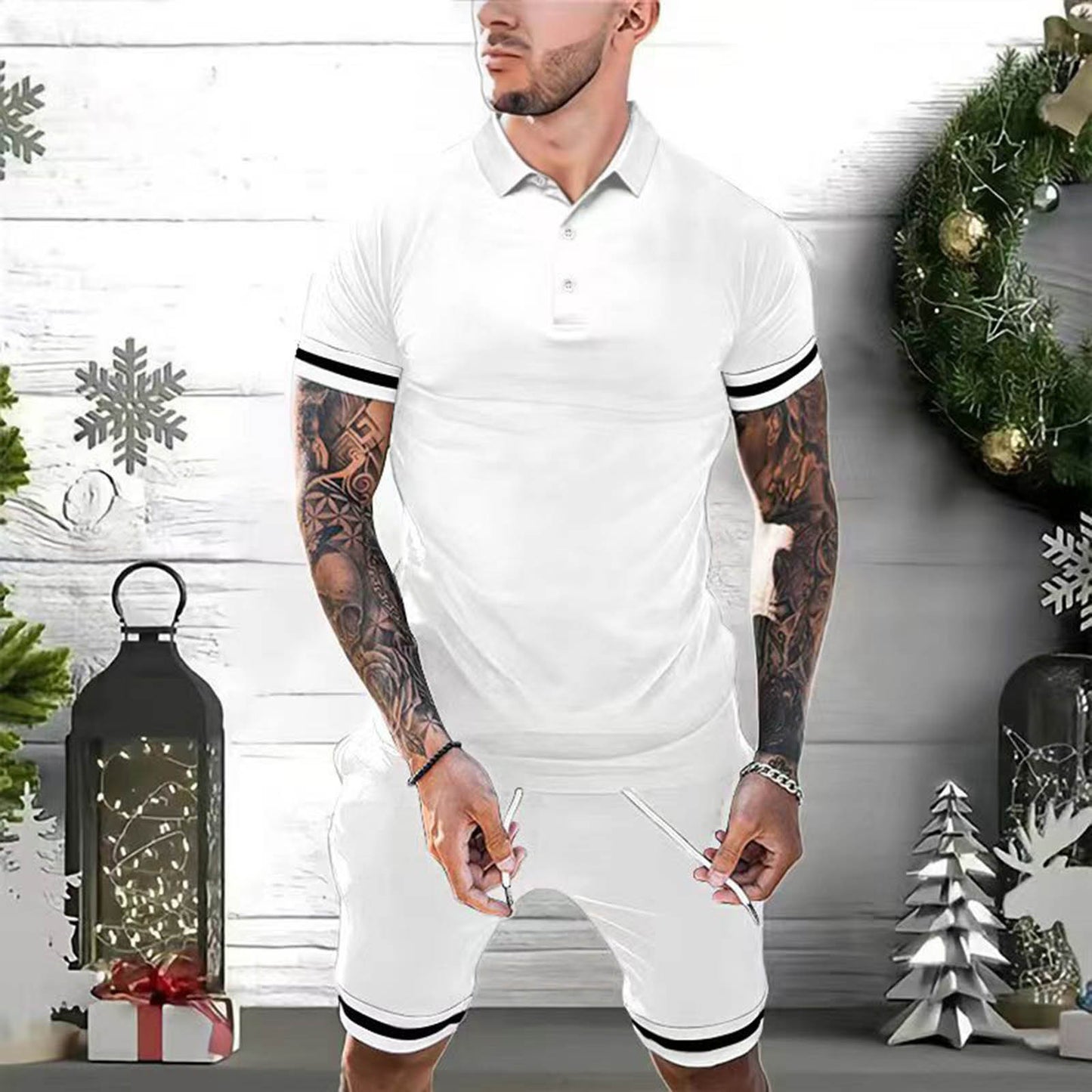 Men’s Summer Polo Shirt & Shorts Set