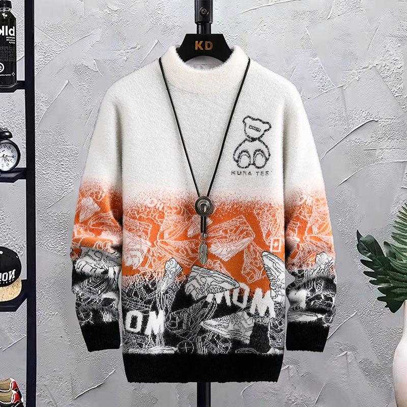 Patchwork Hip Hop Crew Neck Sweater