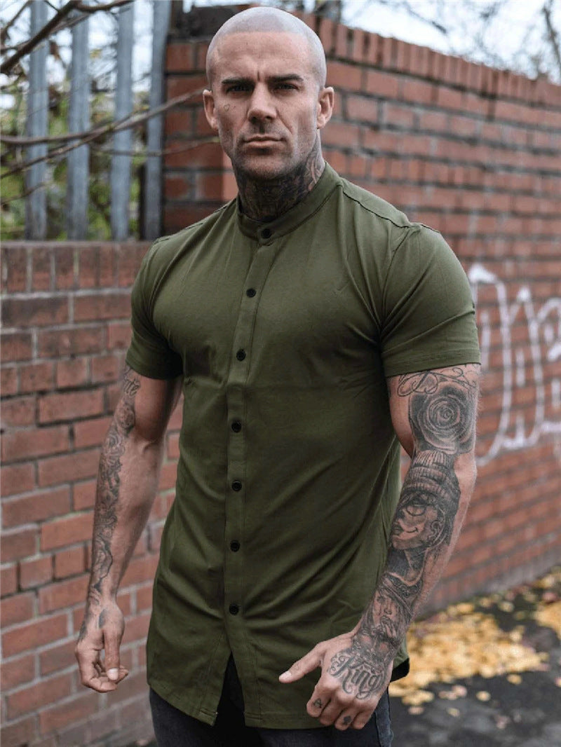 Men’s Summer Cotton Fitness Shirt