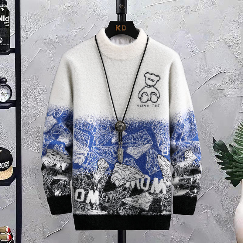 Patchwork Hip Hop Crew Neck Sweater