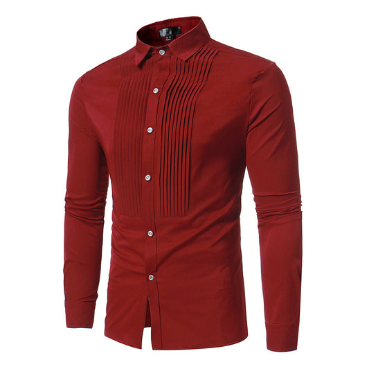 Royal Blue Slim Fit Wedding Tuxedo Shirt