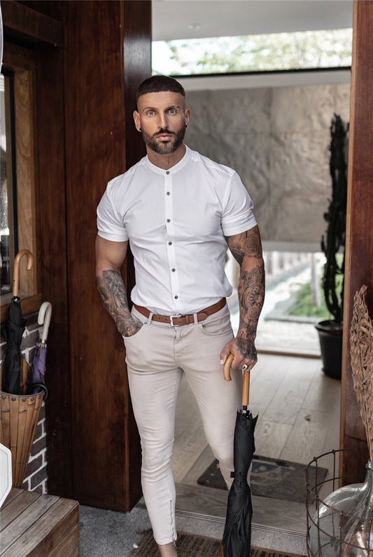 Men’s Summer Cotton Fitness Shirt