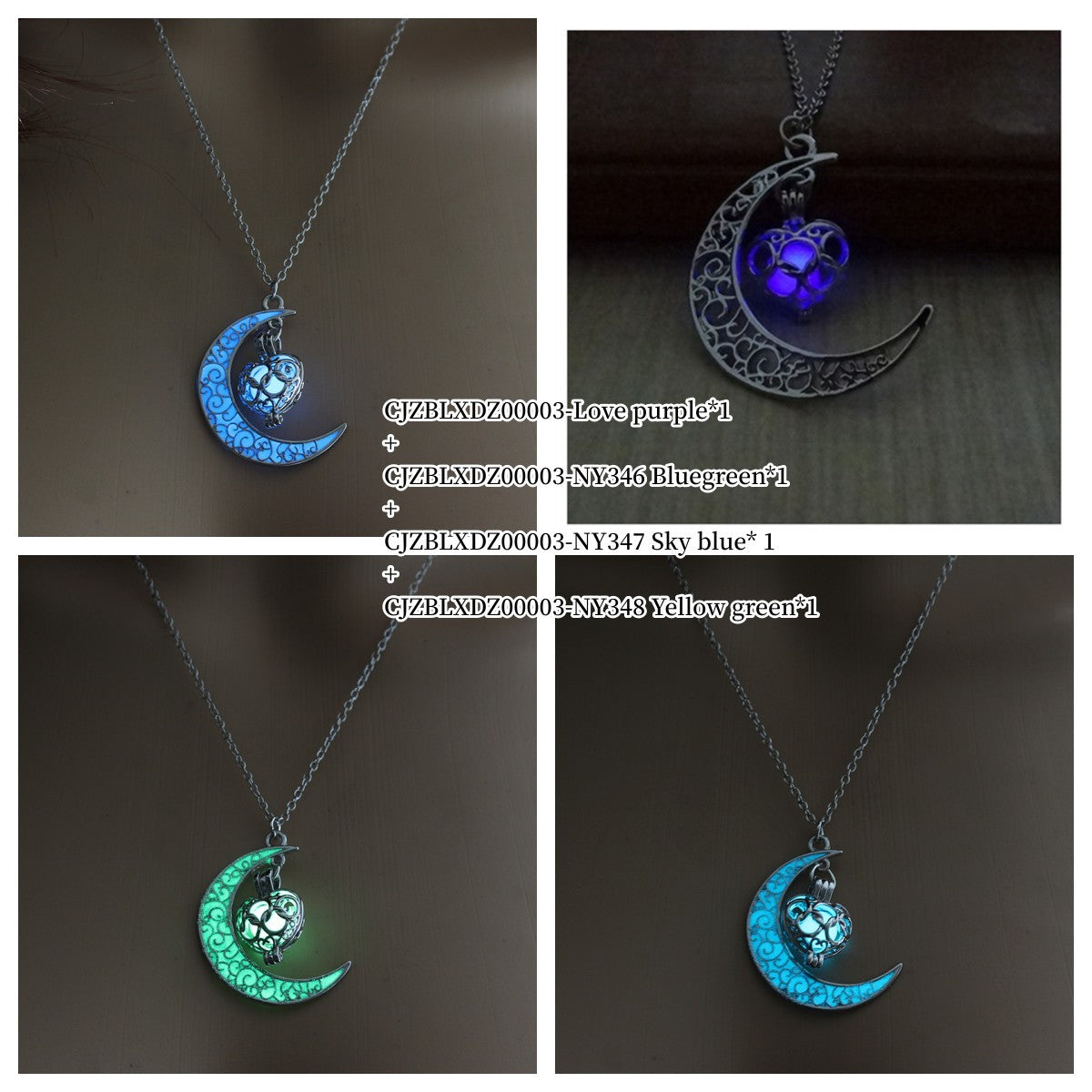 Glowing Pendant Silver-Plated Necklace